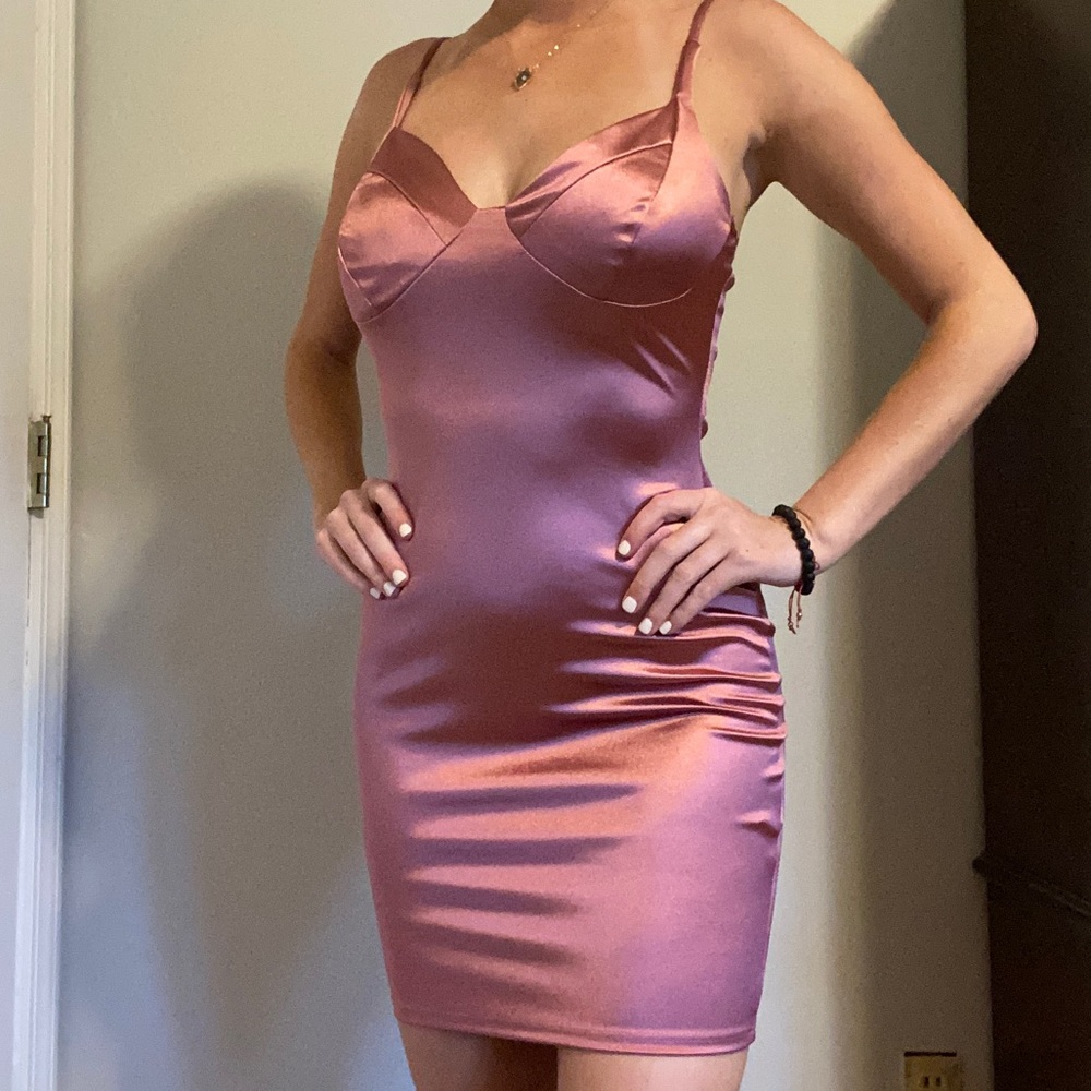 Pink polyester dress